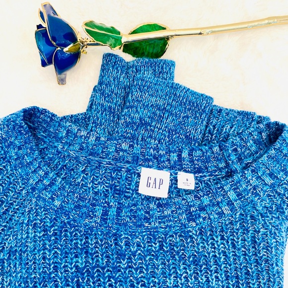 GAP Marl Knit 100% Cotton Pullover Sweater, Blue - Picture 2 of 5